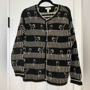 Talbots Size Large Cat Cardigan
